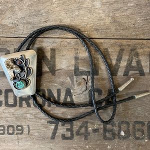 Silver Bear and Turquoise Bolotie